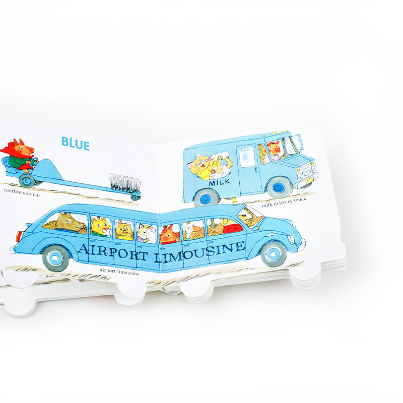 预售英文原版绘本Richard Scarry's Colorful Cars and Trucks 斯凯瑞的彩色汽车和卡车 低幼儿童颜色主题启蒙纸板异形书