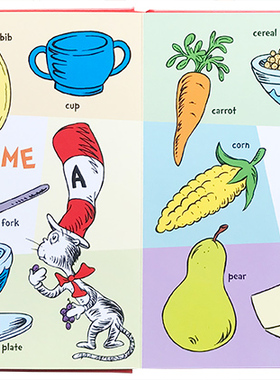 英文原版 苏斯博士100个入门启蒙单词 Dr. Seuss's First 100 Words 认知词典 儿童启蒙英语纸板书 可搭hop on pop,cat in the hat