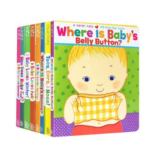英文原版绘本Karen Katz凯伦卡茨系列8册Where is baby`s belly button宝宝的肚脐眼在哪里英语启蒙纸板撕不烂书Baby loves winter - 图3