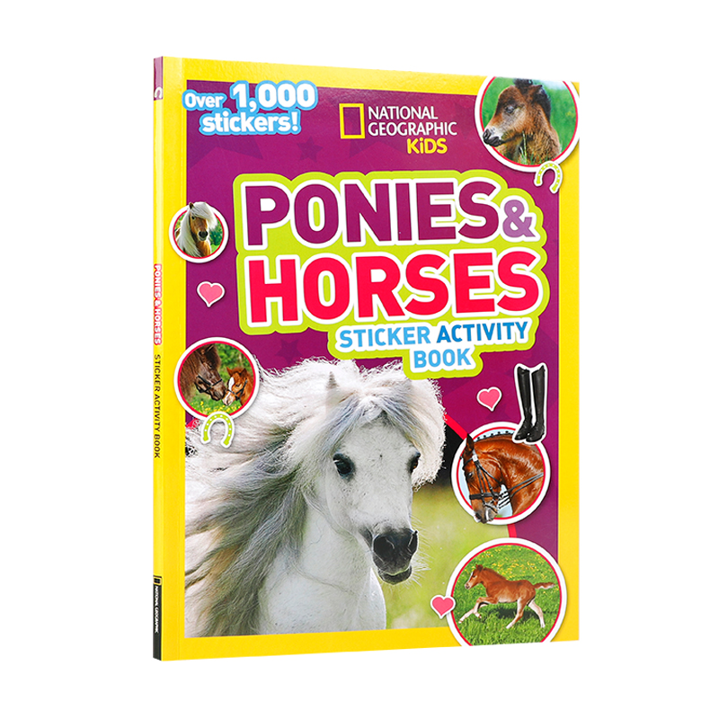 英文原版绘本 美国国家地理 National Geographic Kids Ponies and Horses 小马和大马百科贴纸活动书动物认知图画亲子活动图画本 - 图3