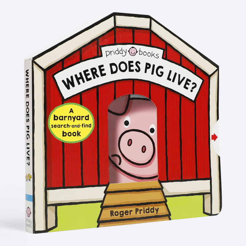 原版 Where Does Pig Live? 猪住在哪里？幼儿童英语启蒙认知绘本 抽拉操作纸板书撕不烂 亲子趣味互动阅读图画书Roger Priddy - 图3