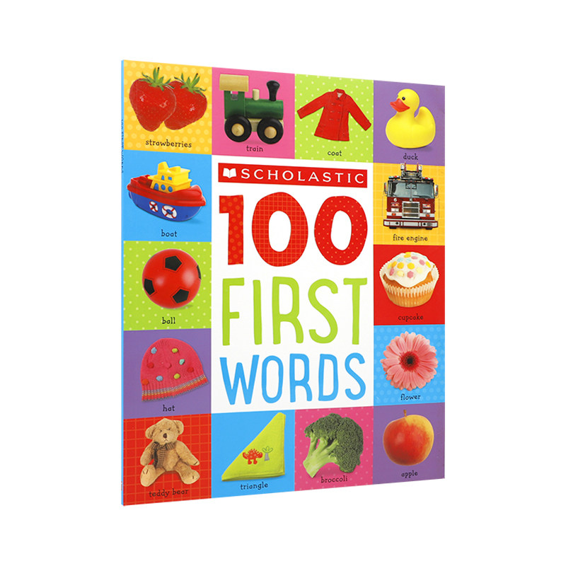 英文原版100 First Words 100个第一个单词 幼儿启蒙认知词汇词典 2-5岁启蒙益智幼儿宝宝实物认知单词书 平装绘本
