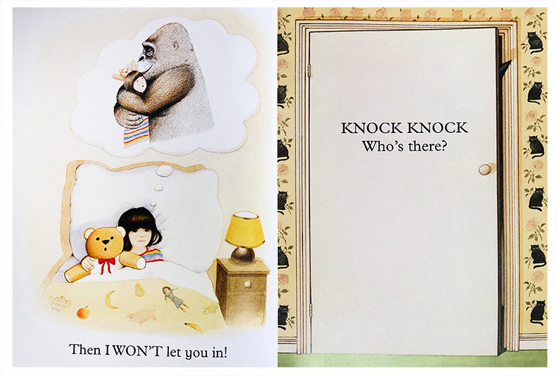 英文原版进口绘本Knock Knock Who's There? 谁在那里敲门Anthony Browne my dad my mum 安东尼布朗作品儿童启蒙亲子互动阅读