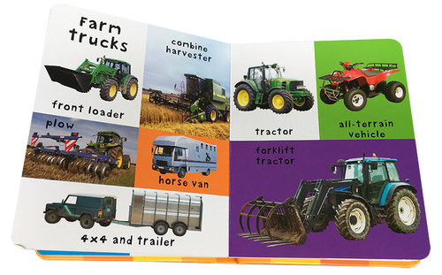 英文原版First 100 Trucks卡车交通工具纸板书0-1-2-3岁儿童启蒙Animals数字Numbers农场Farm恐龙Dinosaurs颜色first100words系列 - 图2
