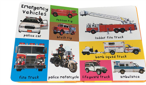 英文原版First 100 Trucks卡车交通工具纸板书0-1-2-3岁儿童启蒙Animals数字Numbers农场Farm恐龙Dinosaurs颜色first100words系列 - 图1