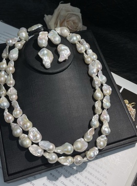 中古vintage 巴洛克珍珠奢侈小众宫廷风时尚百搭款项链耳饰