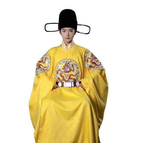 正版原创2026新款刺绣圆领袍男款汉服公官服暗纹婚服中式婚礼套装 - 图3