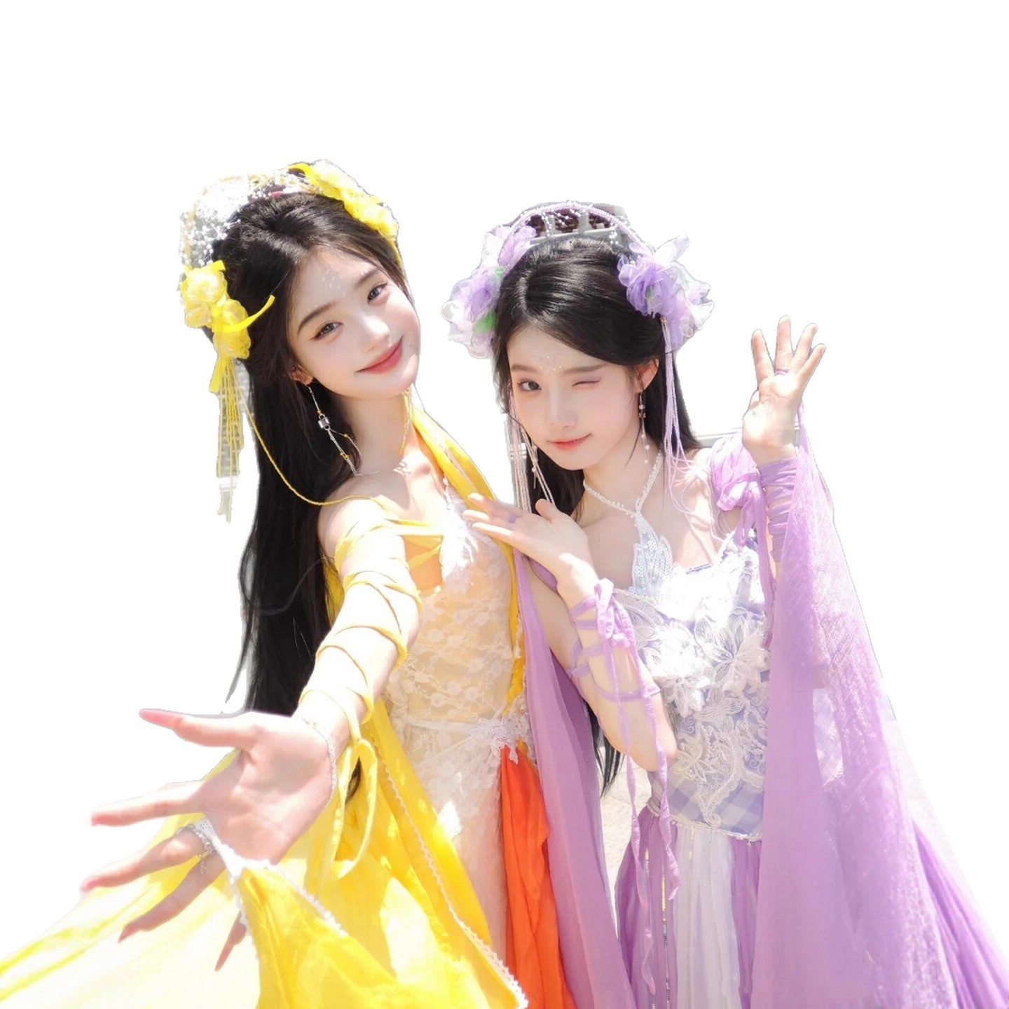 欢天喜地七仙女电视剧同款汉服女仙气飘逸夏日绝美古风连衣裙古装 - 图3