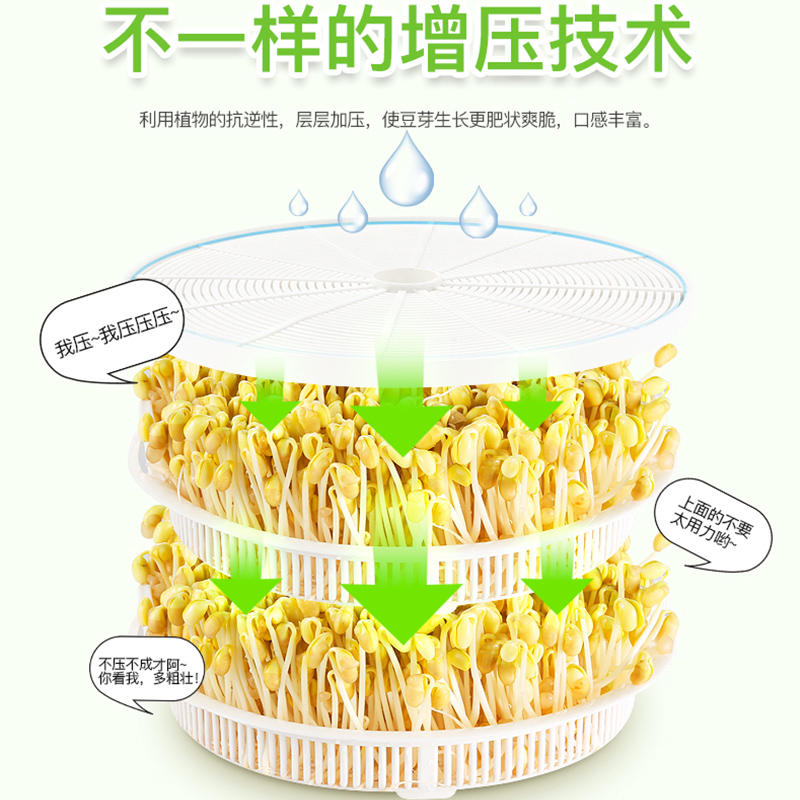 康丽豆芽机家用全自动智能大容量发豆芽菜神器桶豆牙盆生绿豆芽罐