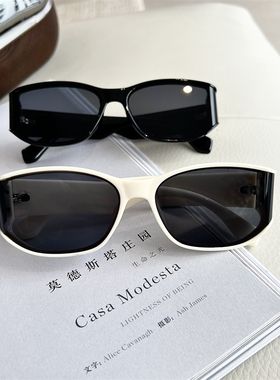 白色边框复古猫眼小脸太阳镜