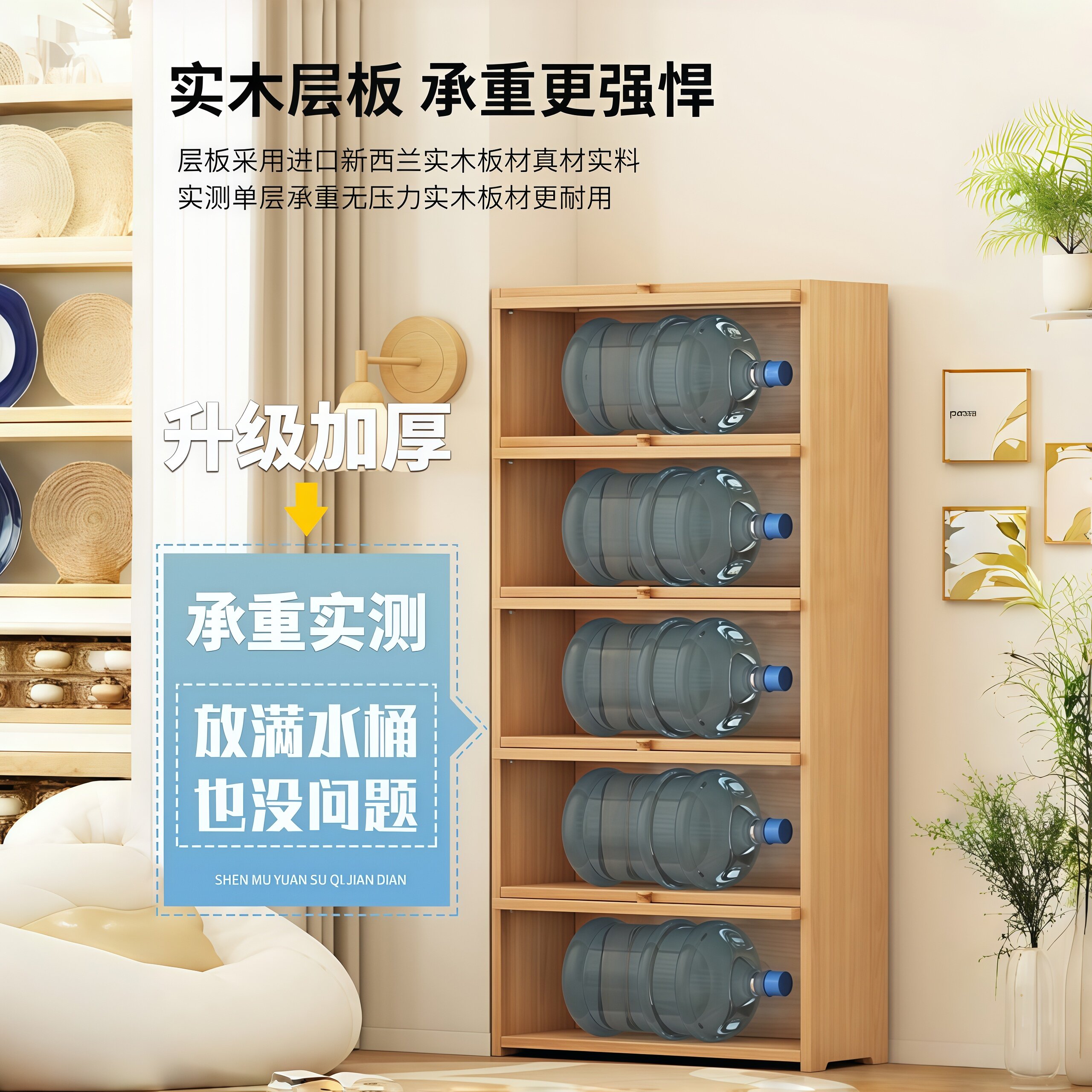 防尘书柜带玻璃门落地家用置物柜儿童收纳储物柜客厅展示书架实木