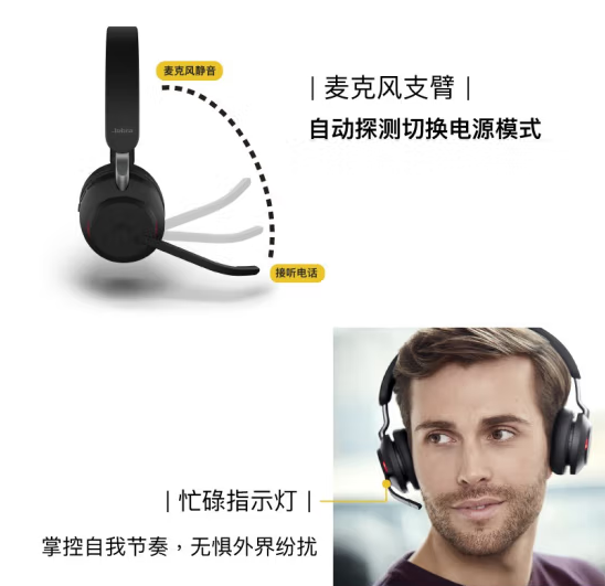 Jabra/捷波朗 Evolve2 65 75无线耳机电脑学习会议耳麦降噪 - 图3