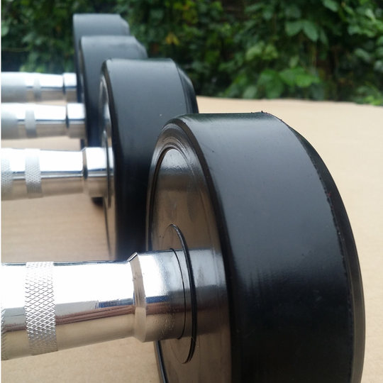 One-piece rubberized arm muscle training fixed rubber dumbbell for commercial use