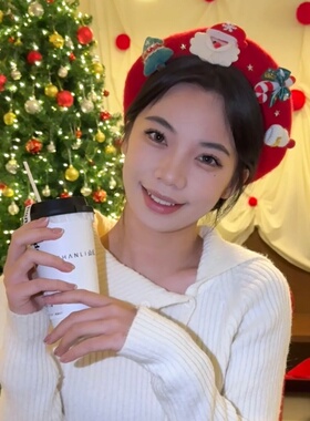日系甜美圣诞元素红色羊毛尼贝雷帽子女冬季保暖百搭学生画家帽潮