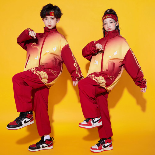 小学生运动会开幕式服装中国风儿童啦啦队演出服幼儿园班服校服秋 - 图0
