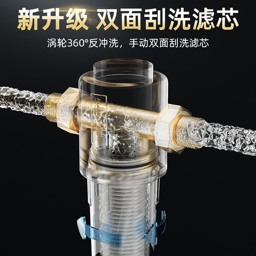 惠安特前置过滤器家用大流量全屋自来水管道过滤反冲洗前置净水器 - 图0