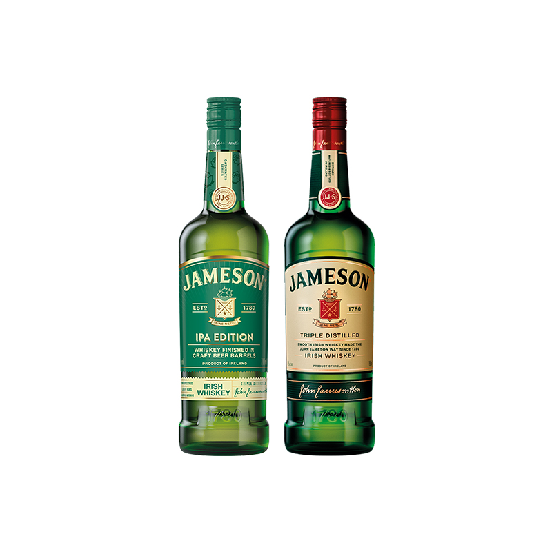 Jameson尊美醇爱尔兰威士忌+IPA700ml*2进口洋酒烈酒基酒调酒礼盒 - 图0