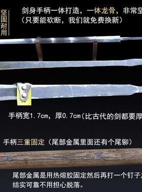 古剑轩长款花纹钢汉剑长剑硬剑龙泉市宝剑刀剑手工制作未开刃