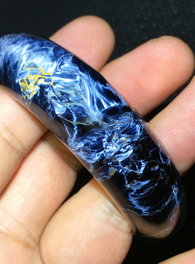 Pietersite彼得石手镯蓝色地球火彩纹理内径56毫米纳米比亚833