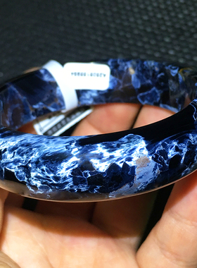 Pietersite彼得石手镯蓝色火彩猫眼58毫米贵妃镯子纳米比亚料837