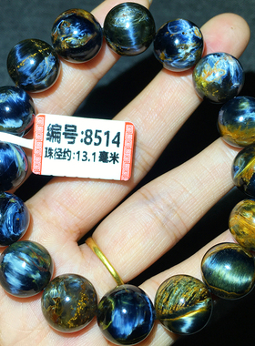 Pietersite彼得石手链纳米比亚料手串蓝彩闪猫眼星球地球纹特价款