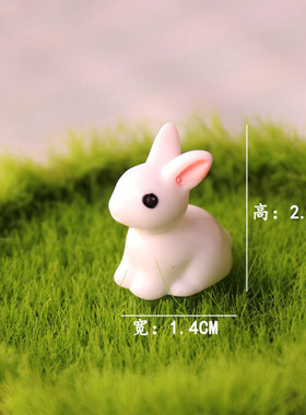 树脂苔藓微景观小耳朵兔挂件摆件