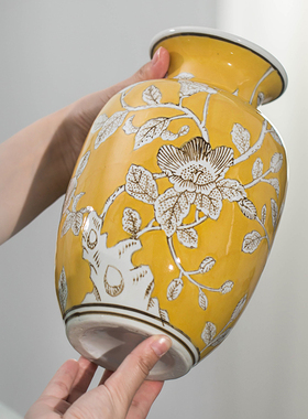 青花瓷花瓶摆件客厅插花中式