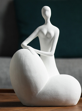 新中式风家居客厅纯白色装饰摆件