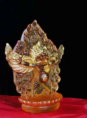 古法琉璃金翅大鹏迦楼罗雷鸟护法