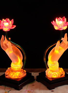 琉璃佛手莲花灯佛前供灯