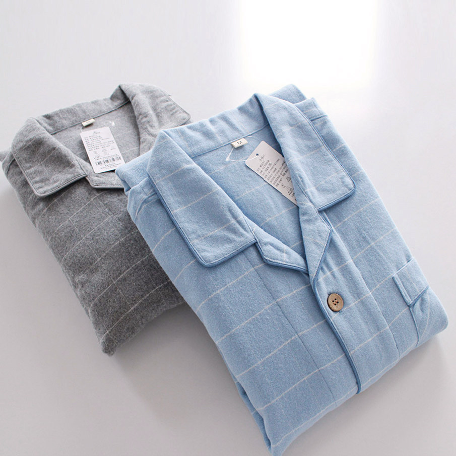 外贸日单秋冬全棉绒布纯棉男士睡衣长袖春秋款磨毛家居服大码套装,淘宝优惠券,粉丝福利购,淘宝优惠卷