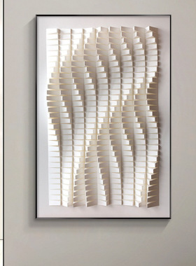 高级感极简壁画客厅挂画2022抽象轻奢立体装置画玄关装饰画样板间
