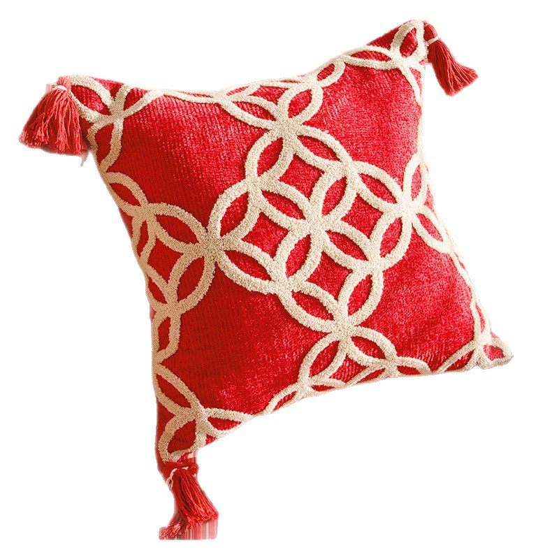 新年高级感抱枕靠垫新中式结婚红色新婚卧室沙发装饰抱枕枕套含芯,淘宝优惠券,粉丝福利购,淘宝优惠卷
