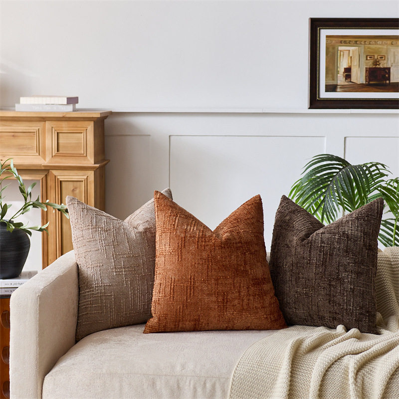 2025年新款时尚客厅沙发枕套靠枕飘窗靠垫套竹节纹路雪尼尔抱,淘宝优惠券,粉丝福利购,淘宝优惠卷