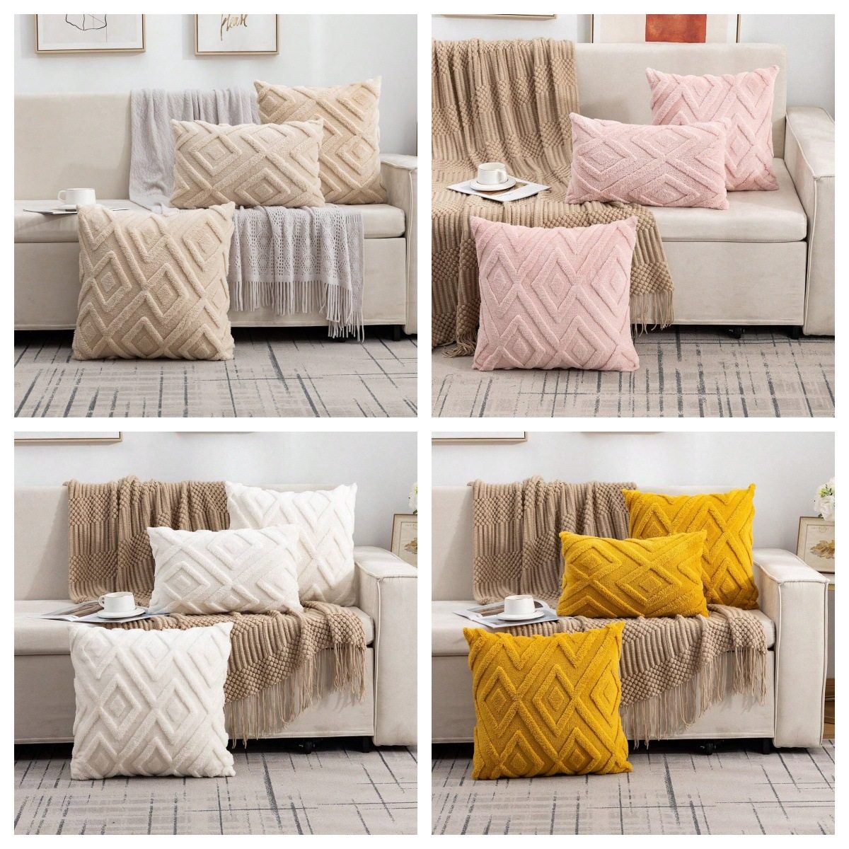 芝芝莓莓 奶油色ins客厅沙发抱枕抱枕套卧室床头飘窗靠垫,淘宝优惠券,粉丝福利购,淘宝优惠卷