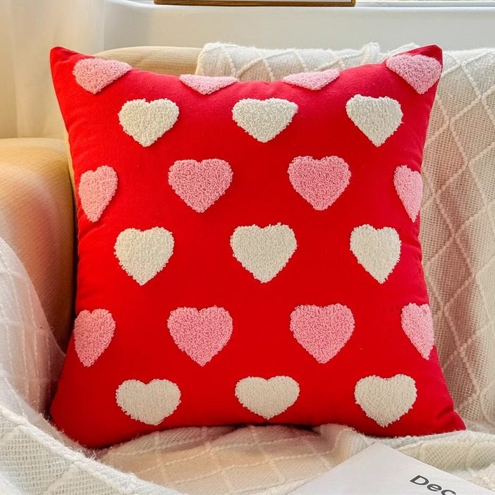 北欧现代客厅靠垫乔迁结婚红色喜庆沙发抱枕心形爱心靠背枕抱枕套,淘宝优惠券,粉丝福利购,淘宝优惠卷