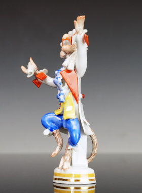 猴子乐队指挥家彩绘瓷塑摆件