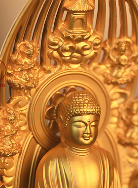 高冈铜器镀金阿弥猪年立像佛龛