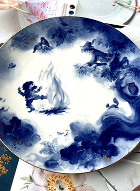 德国MEISSEN梅森瓷器 童话系列 侏儒妖 1984年度描金赏盘挂盘25CM