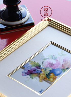 自然主义花卉月季葡萄瓷板画