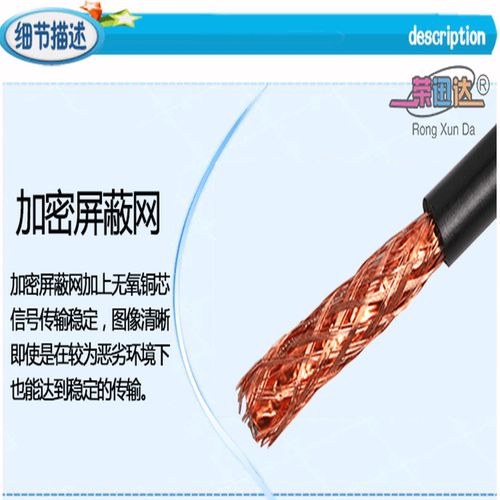SYV75-3 同轴监控线 监控视频线 64网200米无氧铜线缆 - 图2