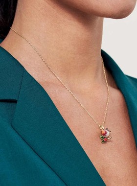 18k镀金卡通童话手绘珐琅吊坠