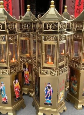 八仙过海酥油灯食用油大灯供灯大型灯塔摆件蜡烛座灯罩