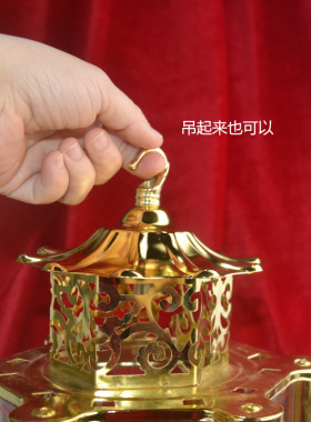 天公灯吊灯佛具不锈钢六角灯高度镀金佛灯供具跨境祠堂跨境放灯罩