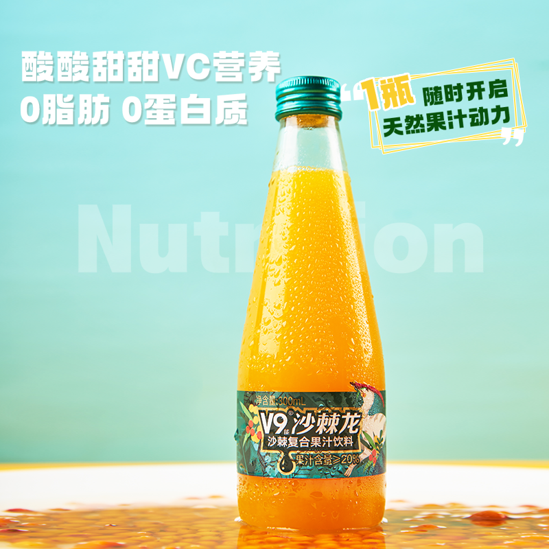 宇航人沙棘汁内蒙古小果沙棘果汁饮料300ml*6瓶风味饮料酸甜解渴 - 图1