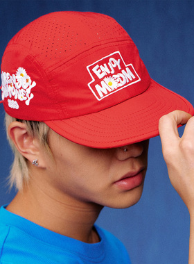 MEDM 户外机能风梭织拼接网眼多色运动帽刺绣logo显脸小鸭舌帽夏