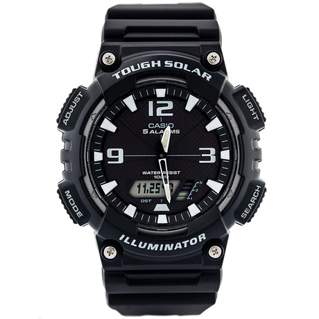 casio black waterproof watch