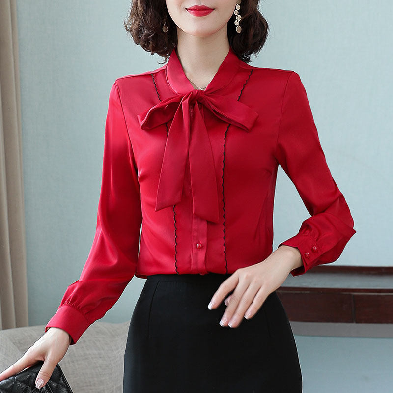 2020秋装新款加绒蝴蝶结长袖衬衫 思别轩衬衫