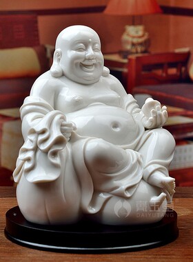陶瓷笑佛摆件德化白瓷中
