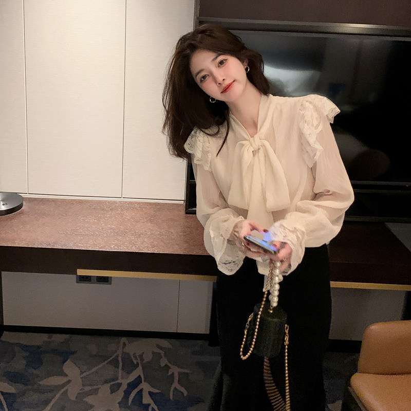 春款2022年新款蝴蝶结设计感衬衫 nurtureone妮茨维旗舰衬衫